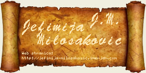 Jefimija Milošaković vizit kartica